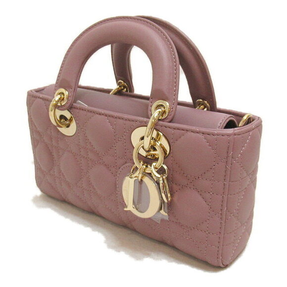 Dior Lady Dior Tote Bag Lambskin Sheepskin Purple Lavender - Picture 2 of 9